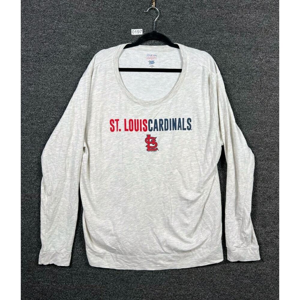 St Louis Cardinals MLB Sweatshirt Womens Size XXL Gray Long Sleeve Graphic Print